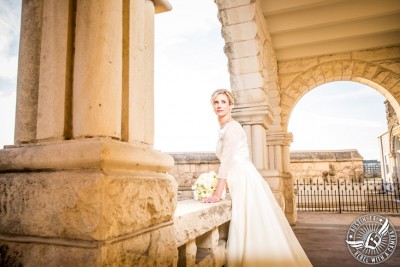 Elegant bridal portrait at Chateau Bellevue in Austin, Texas